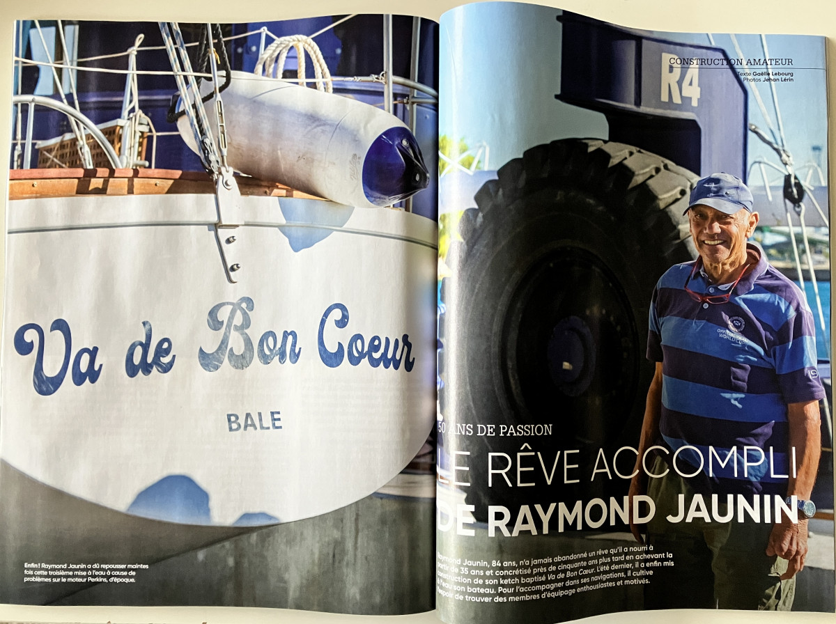 Reportage de Raymond Jaunin et "Va de Bon Coeur" dans le magazine Voiles et Voiliers VV648 de février 2025