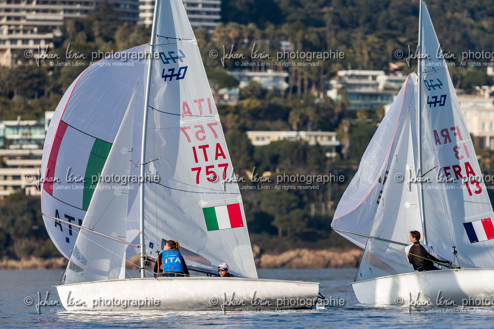 Entrainement Équipe de France 470 et tandem italien au Yacht Club de Cannes