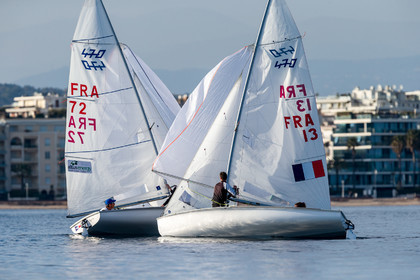 Entrainement Équipe de France 470 et tandem italien au Yacht Club de Cannes