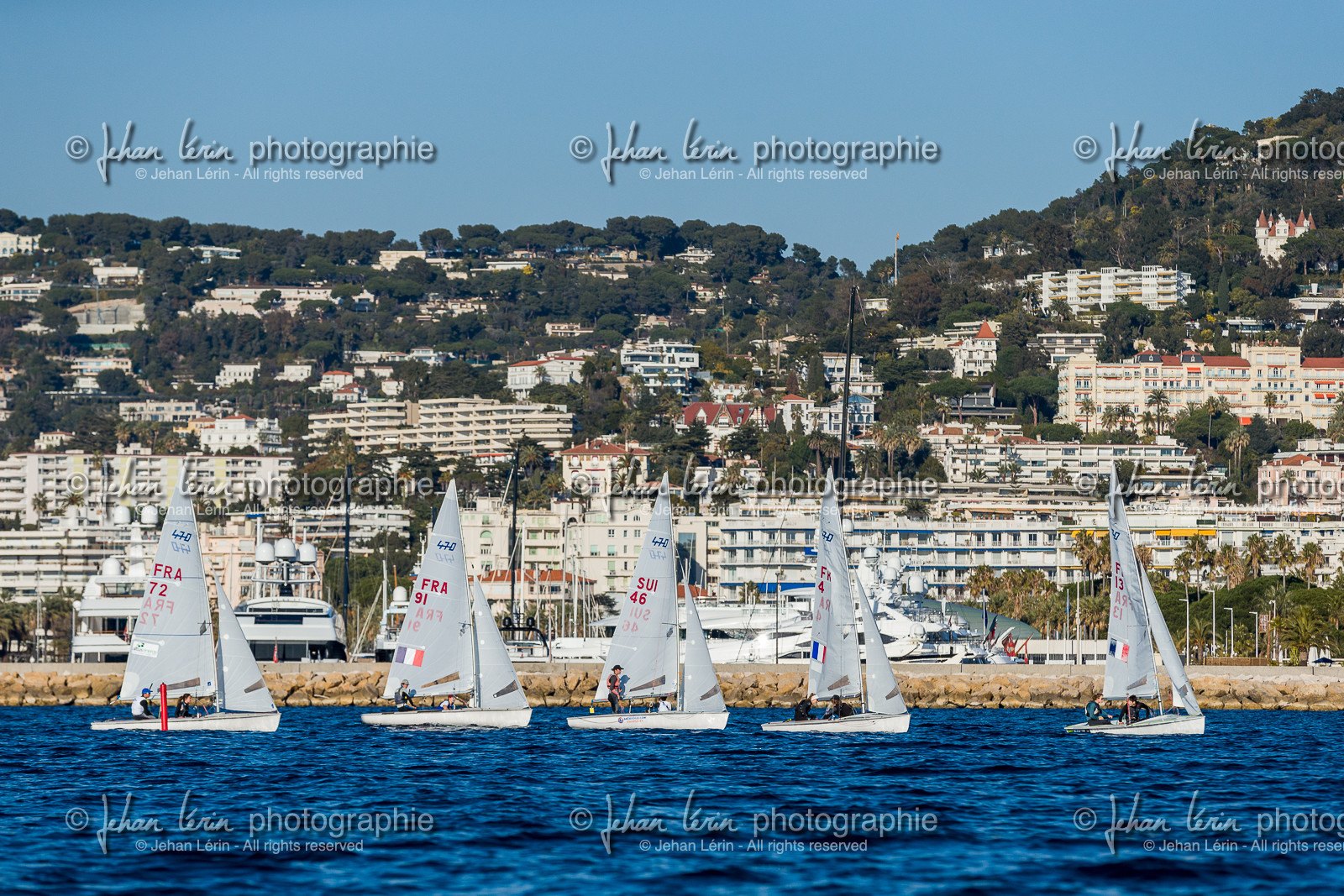 Entrainement Équipe de France 470 et tandem italien au Yacht Club de Cannes